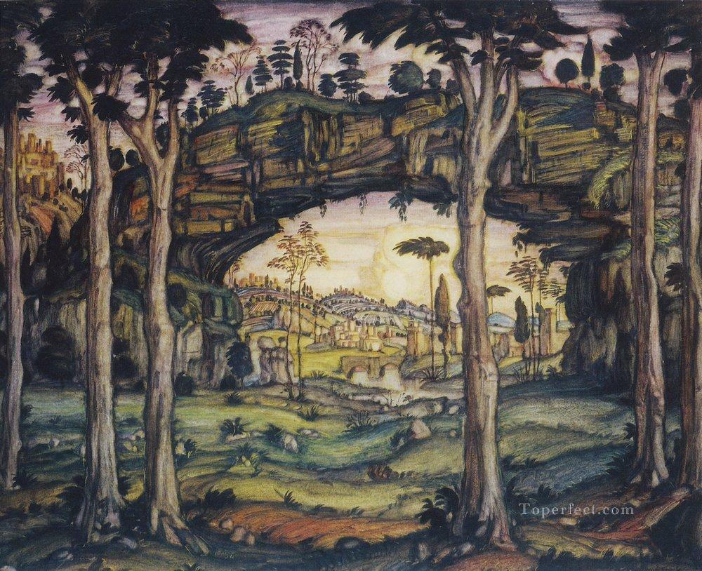 italian landscape 1911 Konstantin Bogaevsky Oil Paintings